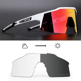 Fashion Luxury Sunglasses Super Quality Photochromism Cycling Eyewear Outdoor Bicycle Glasses 2 Lens Uv400 Bike Men Women Mtb Goggles with Case Riding Sun