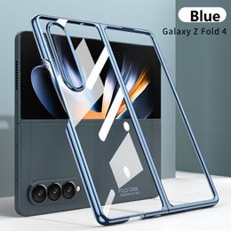Plating Transparent Cases for Samsung Galaxy Z Fold 4 Case Hard Plastic Clear Protection Cover