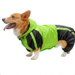 Clothes Jumpsuit Waterproof Clothing Pembroke Welsh Corgi Dog Raincoat Hooded Rain Jacket Dropship Pet Outfit Y200917