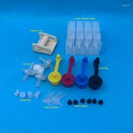 Ink Refill Kits Spare Parts DIY CISS Accessories Air Philtre One-way Valve Tube Lock Tank Plug Connector Elbow Ring Black StopperInk Roge22