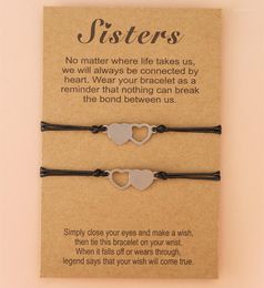 Gift For A Sisters - Sister Bracelet Lucky Wish Charm With Message Link Chain