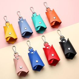 Keychains Creative Bat Shaped PU Leather Keychain Women Men Car Key Protective Cover Waist Hanging Case Jewellery Accessories