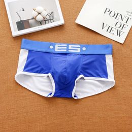 Underpants Brand Men's Underwear Boxer Briefs Fashion Trendy Sexy Low Waist Comfortable Breathable Nylon Small Mesh DropUnderpants