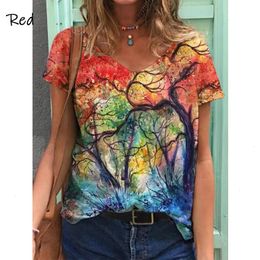 Womens T-shir Butterfly Printed V-neck Short Sleeve Tops Ladies Pullovers Spring Summer Female Fashion Casual Loose