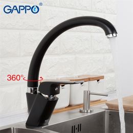 GAPPO black Kitchen Faucets kitchen sink faucets water mixer kitchen water faucets sink tap brass faucet mixer black taps G4150 T200424