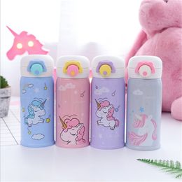350/500ml New Unicorn Mug with Strainer Thermo Mug Thermos Cute Coffee Cup Stainles Steel Thermal Bottle Termos Unicorn Party .L T200216