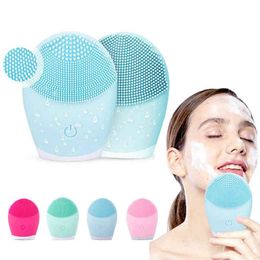 Electric Facial Cleanser Silicone Cleansing Brush Face Pore Deep Blackhead Washing Makeup Remover Foaming Brush Sonic Massager 220514