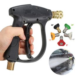 Water Gun & Snow Foam Lance 200BAR/3000PSI High Pressure Washer With 5 Nozzles Car Motorcycle Bicycles Wash Nozzle CleaningWater