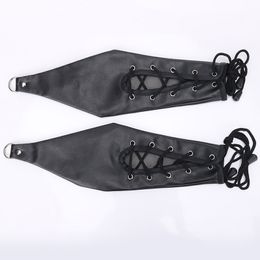 MaryXiong PU Leather Hand Bondage Restraint Sleeves Gloves Fetish Wear sexy Product BDSM Toy for Women Adult in Game