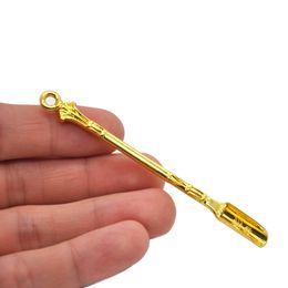 Other Smoking Accessories Mini Snuff Scoop Metal Shovel Medicine Spoons Used to Fill Small Bottle Pendant Necklace Ring Small Pipe Fitting DH8767