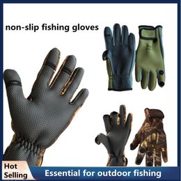 Berets Spring Summer Cool Waterproof Fishing Gloves Bicycle Anti-slip Breathable Cycling Protection Outdoor Sport Men Women