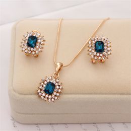 Hesiod Women Austrian Crystal Luxury Alloy Rhinestone Jewelry Sets Necklace Earrings sets