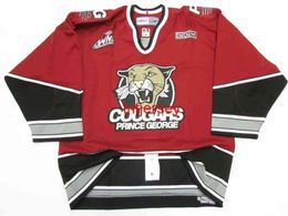 rare STITCHED CUSTOM PRINCE GEORGE COUGARS WHL CCM Hockey Jersey Add Any Name Number Men Youth Women XS-5XL