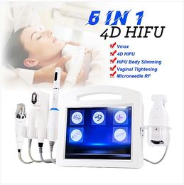 Portable 4D 6 IN 1 Hifu Beauty Equipment 30000 Shots Anti-Aging Face Lift Vmax Body Slim Anti-Wrinkle Microneedle RF Machine Facial Lifting