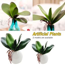 real touch phalaenopsis orchids UK - Decorative Flowers & Wreaths Real Touch Phalaenopsis Leaf Artificial Plant Orchid Auxiliary Material Flower Decoration Fake227q