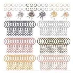 Keychains 450PCS Key Ring With Chain & 8Mm Small Screw Eye Pins Hooks For DIY Keychain Making Make Your Own 6 Colors