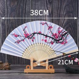 cherry blossom silk hand wedding favor plum blossom hand folding fan BBE13562