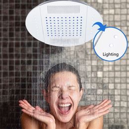 Vagsure 1Pcs 25cm 12V LED Light Rainfall Ceiling Overhead Roof Top Water Saving Shower Head Spout Shower Cabin Room Accessories 200925