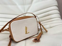 Top Quality luxury canvas camera bag Wallet Handbag lady Handbags Bags Crossbody Disco shoulder Bag Fringed Messenger Bags Purse with box size 20cm