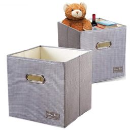 Storage Boxes & Bins Cube Folding Oxford Fabric Box Washable Wardrobe Toys Organiser Portable Container Basket