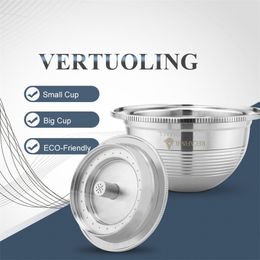 VIP Link 70ML For Nespresso Vertuo Vertuoline Plus GCA1 ENV135 Stainless Steel Refillable Reusable Capsule Pod 210326