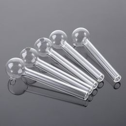 Clear Glass Pipe Smoking Pipes Accessories Thick Pyrex Oil Burner Bubbler High Quality Tobacco Hand Pipes Straight Tube Mini Dab Rigs