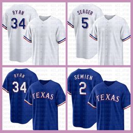 2022 New Texas Baseball Jersey Nolan Ryan Mens Corey Seager Marcus Semien Eli White Willie Calhoun Mitch Garver Jonah Heim Nathaniel Lowe Jose Trevino Andy Ibanez