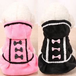 Winter Warm Dog Hoodie Sweet Pets Cat Coat Jacket Puppy Outfit Pet Clothes for Small Dogs Chihuahua French Bulldog Pugs Clothing Y200917