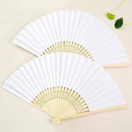 50 / 30pcs Hand-painted Foldable Paper Fan Portable Party Wedding Supplies Hand Gift Decoration Personalized s 220505