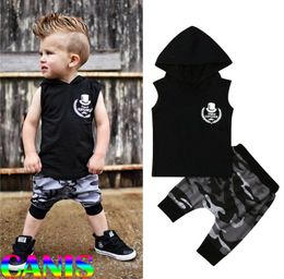 Clothing Sets Pieces Sleeveless Hoodie Top And Camo Pant Set For Toddler BoysClothing