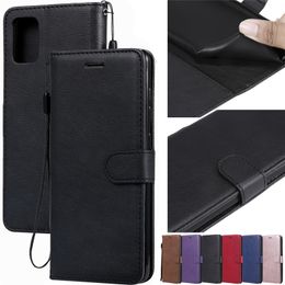 Cases For Samsung A10 A20 E/S A30 A40 A50 A51 A60 A70 E/S A71 A80 A90 Retro Soft Silicone Leather Stand Cover W/Lanyard Case Cover