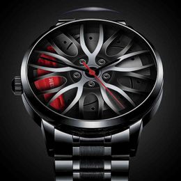 Luxo masculino Moda Wheel Watch Stainls Aço impermeável para homens quartzo assistir relógio masculino relógio masculino6ceu