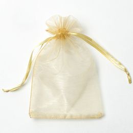 25X35cm Big Organza Bags Gift Wrap Drawstring Bag Wedding Favors Gold Ivory White Red