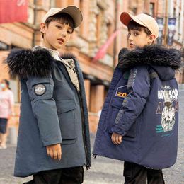 -30 Grade Children Winter Jacket New Thick Warm Kids Fashion Down Jacket For Boys Real Fur Collar Baby boys Snowsuit Clothes J220718