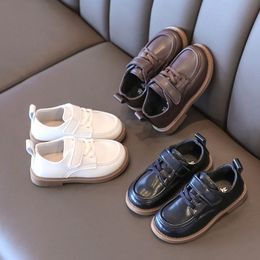 Children Leather Shoes White Black Concise Style Fashion Boys Girls Casual Shoes School Performance Kids Shoe Size 21-30