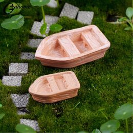 Garden Decorations 2PC/Set DIY Ornaments Accessories Resin Craft Retro Wood Boat Model Figure Toys Micro DecorationGarden