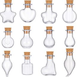 Novelty Items DIY Pendants Cork Stopper Storage Vial Mini Glass Bottles Empty Sample Jars Wishing Bottle Wedding Home Decoration 20220607 D3