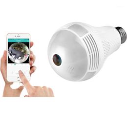 Cameras Degree Wireless IP Bulb Camera 1080P E27 Lamp Panoramic FishEye Smart Home Monitor Alarm CCTV WiFi Security CameraIP Roge22