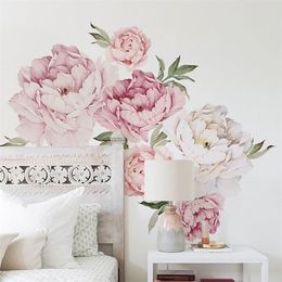 Vinyl Wall Stickers Flowers Living Room Decoration Peony Sticker For Wall Decals For Kids Rooms Flower Of Life Wall Sticker 220510