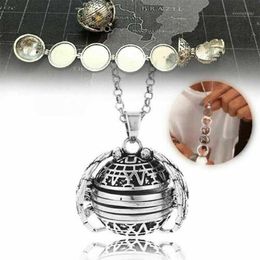 Pendant Necklaces Silver Color Openable Magic Po Locket Pendants & For Women Retro Memory Floating Neckbox Angel Necklace A541