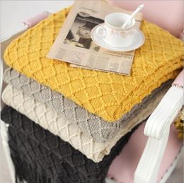 Blankets Knitted Throw Travel Blanket Grey Yellow Black Sofa Tassels Air Condition 130x170cmBlankets