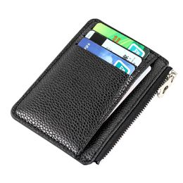 Storage Bags Simple Card Bag Holder For Men Women Soft PU Leather Pocket Wallet Coin Organizer Bank ID Case Travel CardholderStorage