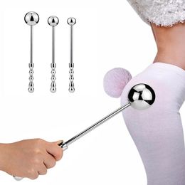 Metal Anal Butt Plug Balls G Spot Stimulation Long Stick Prostate Massager Wand Stainless Steel sexy Toys For Couples