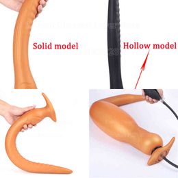 Nxy Anal Toys Sexy Shop Huge Hollow Plug Pump Inflatable Long Butt Vagina Anus Bdsm Game Adult Erotic Sex for Men Women 220506