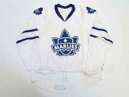 rare STITCHED CUSTOM TORONTO MARLIES AHL WHITE Hockey Jersey Add Any Name Number Men Youth Women XS-5XL