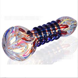 Newest Colour Pyrex Spiral Glass Pipe Smoking Tobacco hand cigarette Philtres herbal oil Burner pipes Tool Accessories