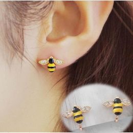 Clip-on & Screw Back Korea Style Fashion Cute Bee Clip On Earrings No Pierced For Women Party Charm Hole Jewellery WholesaleClip-on