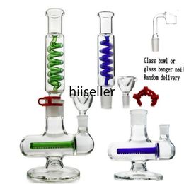 12.2 inchs Freezable Coil Hookahs Bongs Water Pipes Recycler Oil Rigs Heady Glass Water Bong With 14mm banger