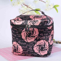 Fashion Square Hand-held Cosmetic Bag for Women Multifunctional Storage Travel Portable Wash Bag 220625