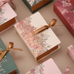 5pcs Book Shape Candy es Creative Paper Bags DIY Gift for Christmas Wedding Birthday Party Decorations Box with Ribbon 220707